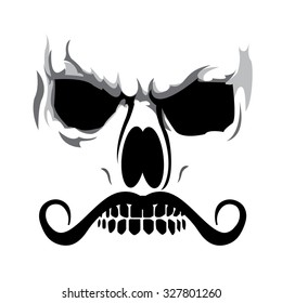 skull with mustache 