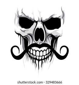 skull with mustache