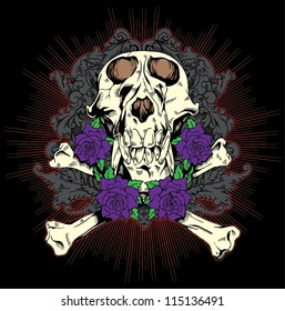 Skull n Roses Tattoo