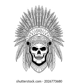 Skull Native American Warrior Tomahawk Stock Vector (Royalty Free ...
