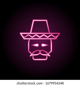 Skull neon icon. Simple thin line, outline vector of dia de muertos icons for ui and ux, website or mobile application
