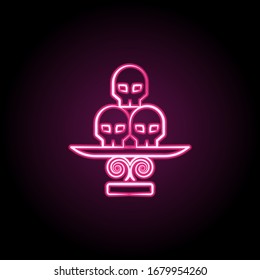 Skull neon icon. Simple thin line, outline vector of dia de muertos icons for ui and ux, website or mobile application