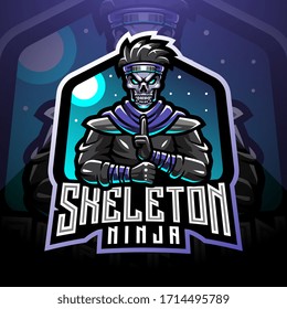 Skull ninja esport mascot logo 