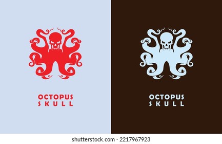 skull octopus icon logo