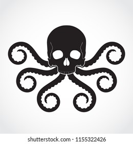 Skull Octopus Silhouette Symbol