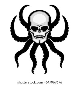Skull with octopus tentacles.