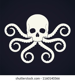 skull with octopus tentacles symbol