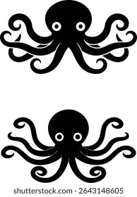 Skull and Octopus Vector Illustration with Ornate Tattoo Style Design