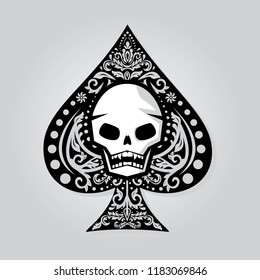 Skull On Ace Spade Stock Vector (Royalty Free) 1183069846 | Shutterstock