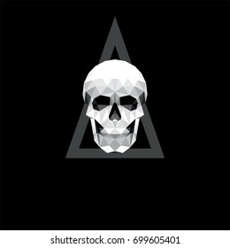 
Skull on a black background of triangles