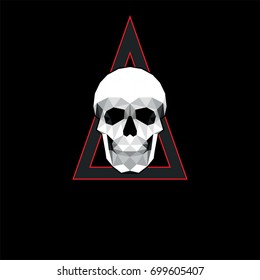 
Skull on a black background of triangles