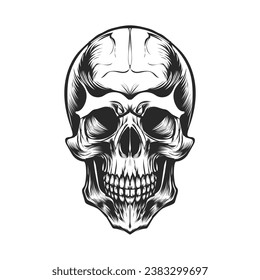 skull on black vector design