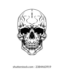 skull on black vector design