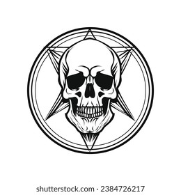 skull on black vector design