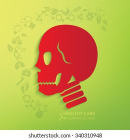 Skull on clean background,clean vector