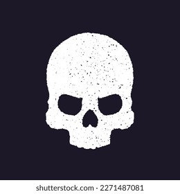 skull on dark, grunge vector illustration