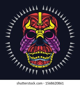 skull on the dark illustration t-shirt artwork