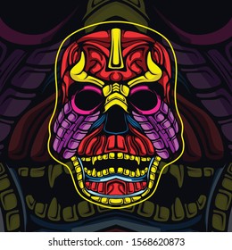 skull on the dark illustration t-shirt artwork