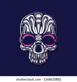 skull on the dark illustration t-shirt artwork