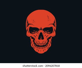 Skull on the dark vector