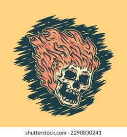 Skulptur auf der Feuergrafik handgezeichnet