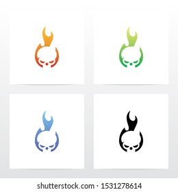 Skull On Fire Logo Design