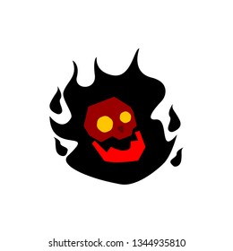 skull on fire with white background