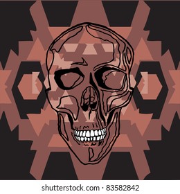 skull on a geometric background