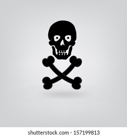 Skull on grey background