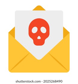 Schädel auf Briefmarken, das Konzept der gehackten Post
