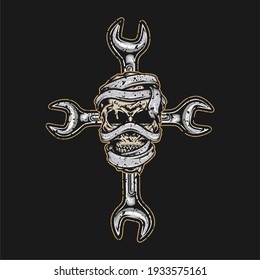 skull on motorbike, t-shirt design