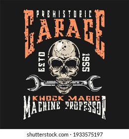 skull on motorbike, t-shirt design