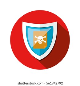 Skull on shield