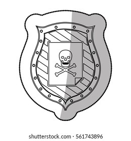 Skull on shield