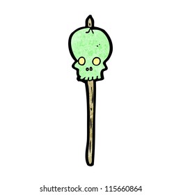 skull on spike cartoon