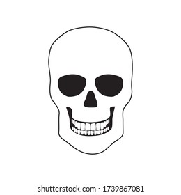 Human Skull Vector Black White Logo Stock Vector (Royalty Free ...