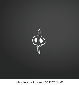 Skull On Wood Stick vector icon. Skull On Wood Stick concept stroke symbol design. Thin graphic elements vector illustration, outline pattern for your web site design, logo, UI. EPS 10.