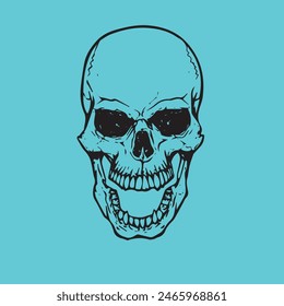 skull with open mouth, vector for tattoo