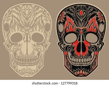 Skull ornament