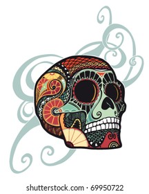 skull ornament (colored)