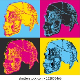 skull ornament pop art