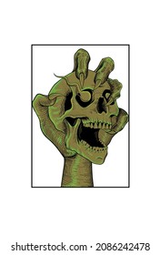 Skull and ornament vector illustration