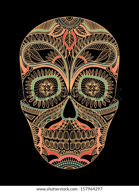 Skull Ornament Vector Illustration Stock Vector (Royalty Free ...