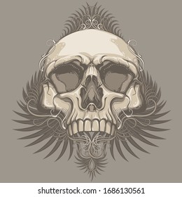 Schädel mit Ziermustern Vektorillustration