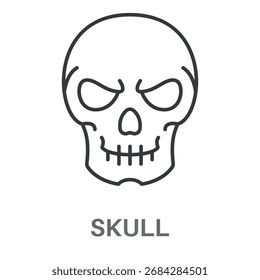 Skull Outline Concept Simple Style Design Vector