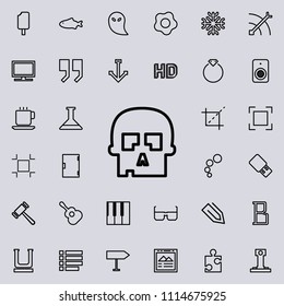 skull outline icon. Detailed set of minimalistic line icons. Premium graphic design. One of the collection icons for websites, web design, mobile app on colored background