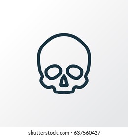 Skull Outline Symbol. Premium Quality Isolated Cranium  Element In Trendy Style.