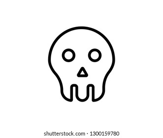 Skull outline vector icon
