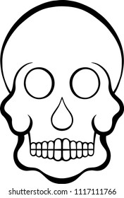 skull outline vector illustration
