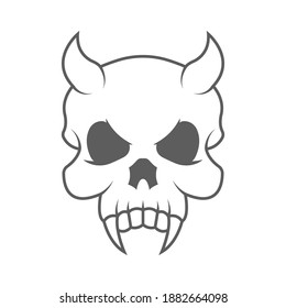 Vector de contorno de cráneo. Logo de Skull 